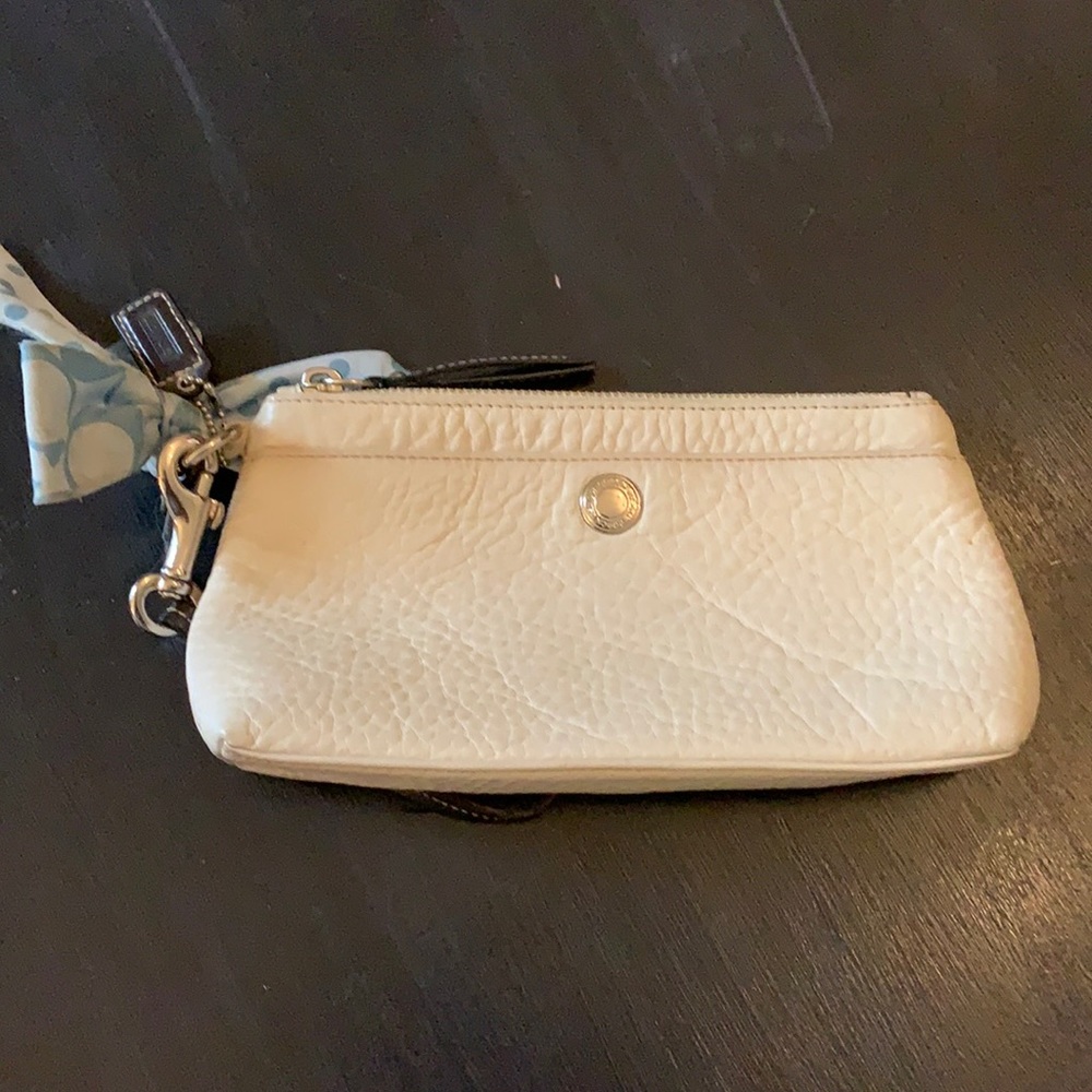 Pebbled leather Coach clutch